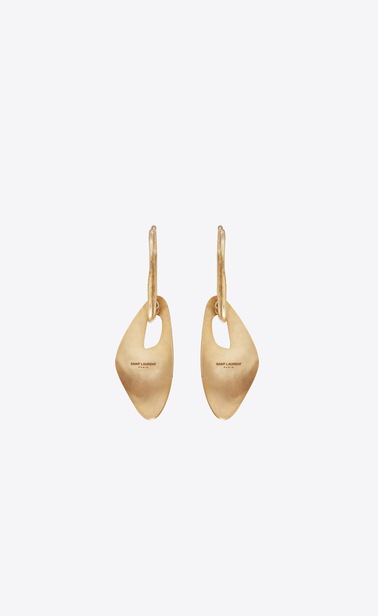 SAINT LAURENT Earrings Woman Animal bracelet in gold metal and leopard-print fur b_V4